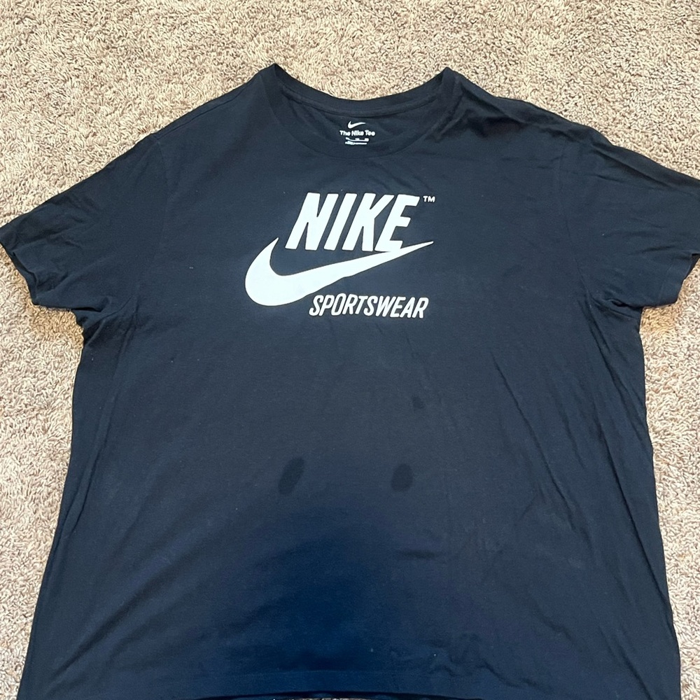 Nike Black Tee with White Logo